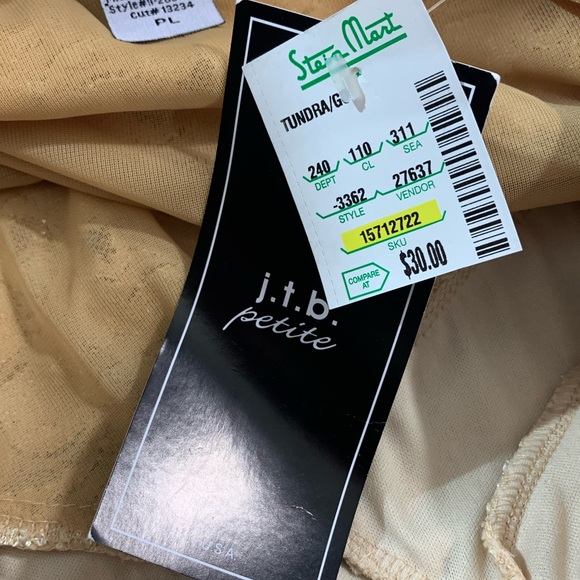 J.T.B. Petite Gold Lace Layered Tank Top - Picture 5 of 6